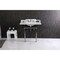 Kingston Brass 36 Carrara Marble Console Sink with Brass Legs, Marble WhitePolished Nickel LMS36MBSQ6 - alternate 5